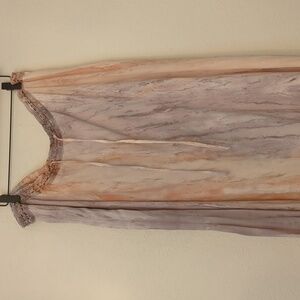 XCVI high low tie dye Bohemian maxi skirt lace waist and waist tie adjustable 1X